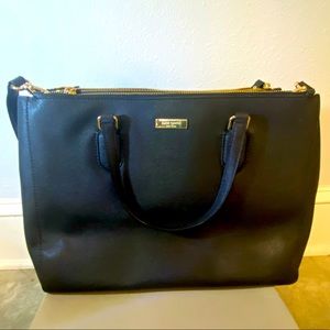 Kate Spade black three strap shoulder bag